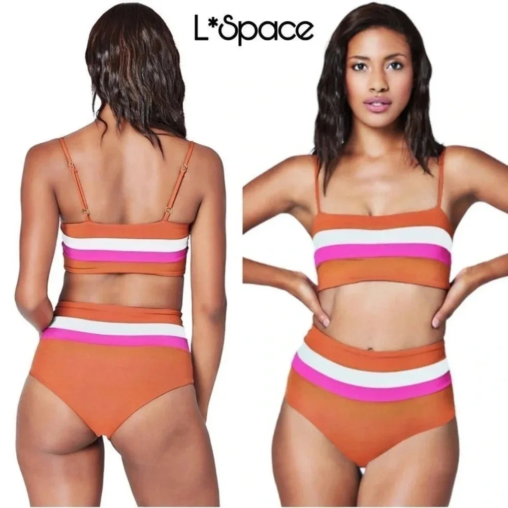 L* Space Portia Stripe Bikini Top - image 1